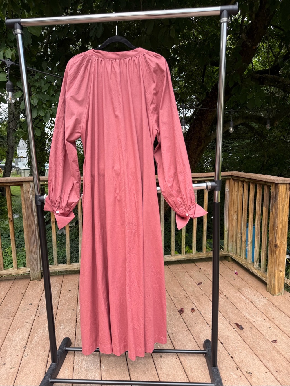 Free People Rose Pink Button Front Belted Maxi Shirt Dress XL  With Pockets. - Picture 5 of 8